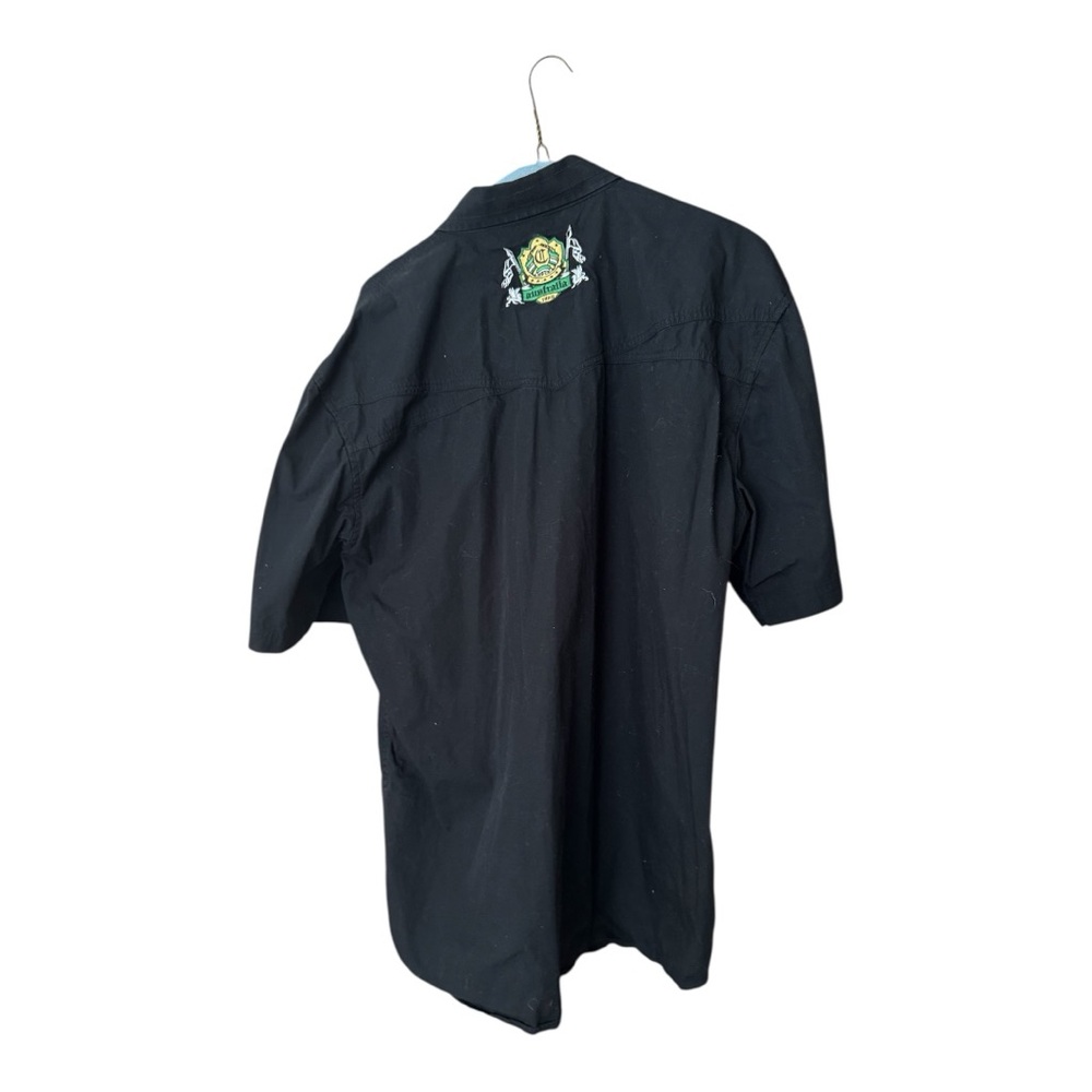 Coogi Australia 1969 Shirt Mens Black Camp Cotton Button Pocket Embroidered 2XL - Picture 3 of 6